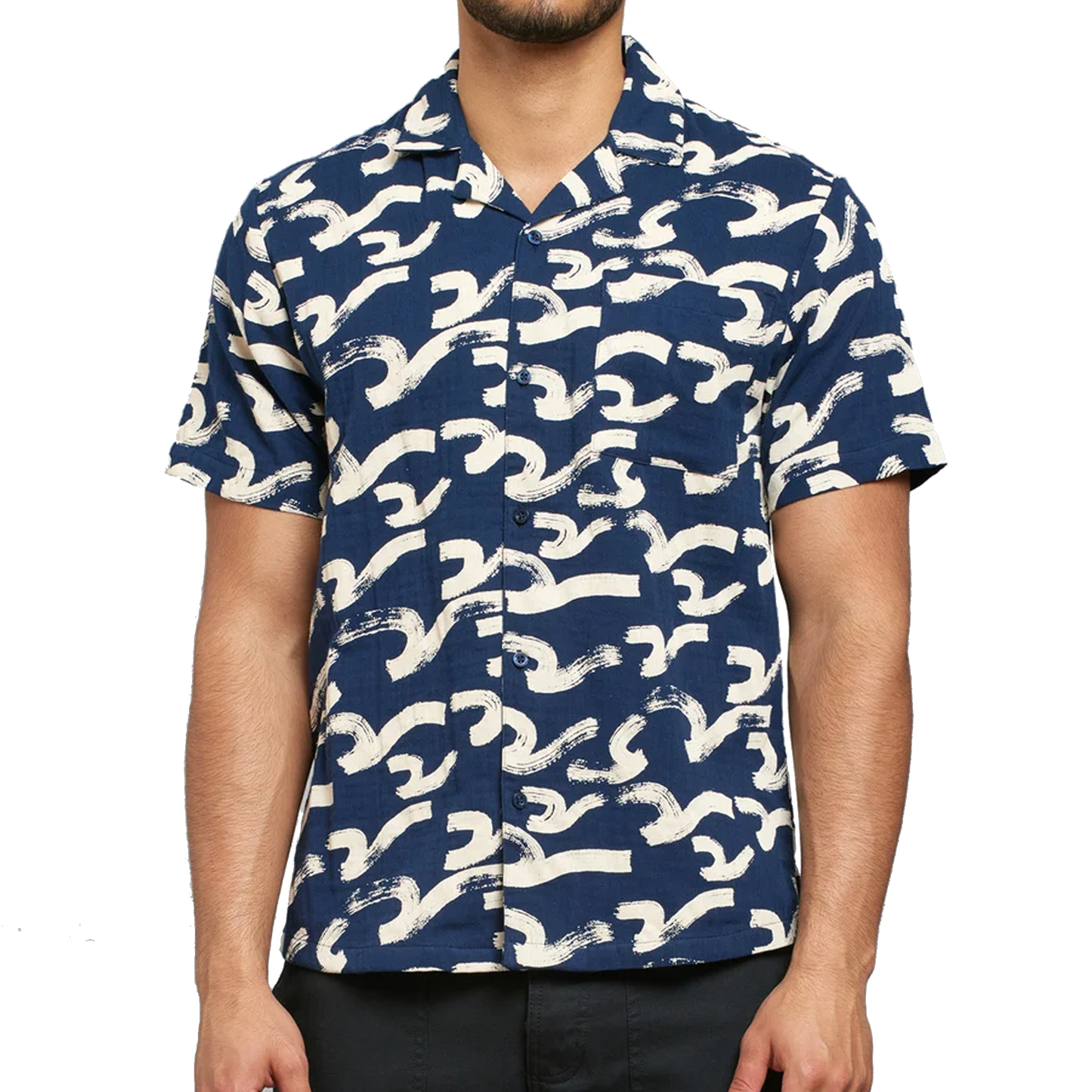 CAMICIA MANICA CORTA BRUSHED WAVES