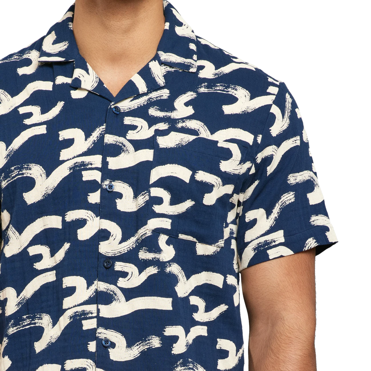 CAMICIA MANICA CORTA BRUSHED WAVES